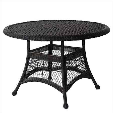 Propation Black Wicker 44 In. Round Dining Table PR330839